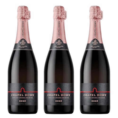 Chapel Down Rose English Sparkling Wine 75cl Treble Prosecco Set